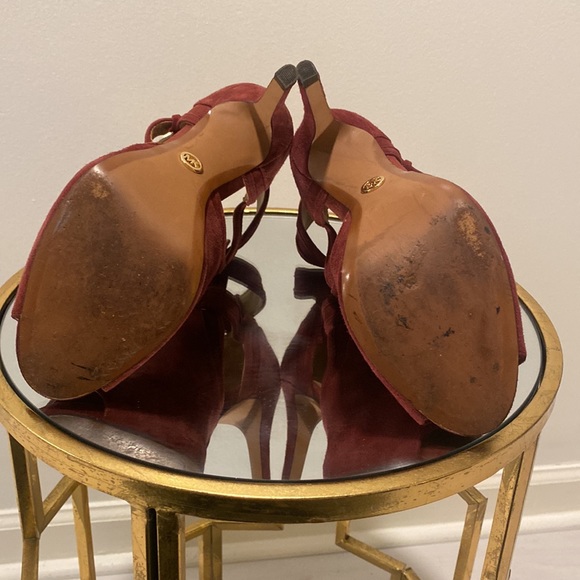 MK WINE Booties 7M Peep Toe Platform - Picture 6 of 8